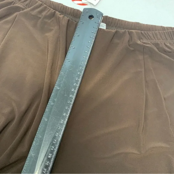 Bleeker McDonald Pants Woman 2X  Wide Leg Pull‎ On Brown Stretch Casual Travel - Picture 8 of 9